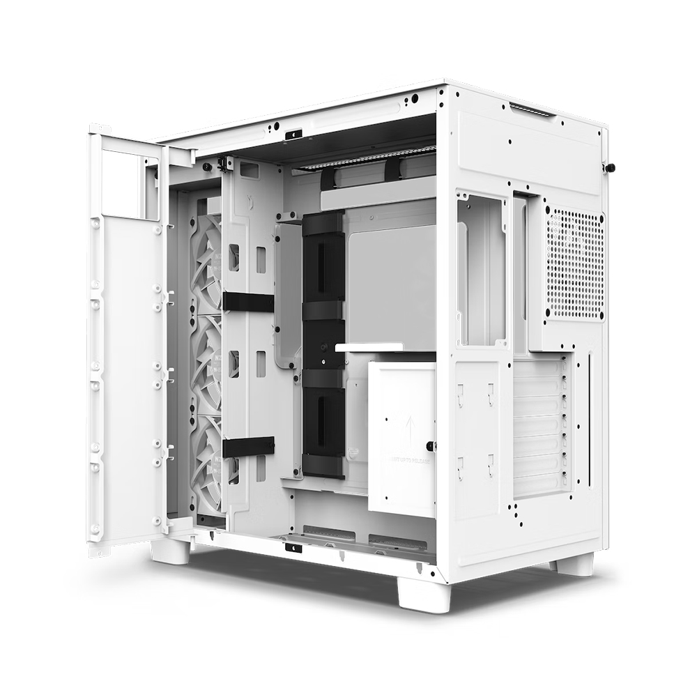 NZXT H9 Flow Dual-Chamber Air Flow 中塔機箱(白色)