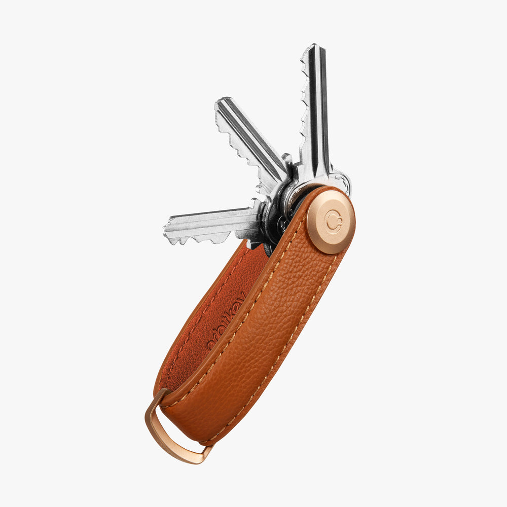 Orbitkey Pebbled Leather Key Organiser 荔枝皮鎖匙收納帶(琥珀棕)