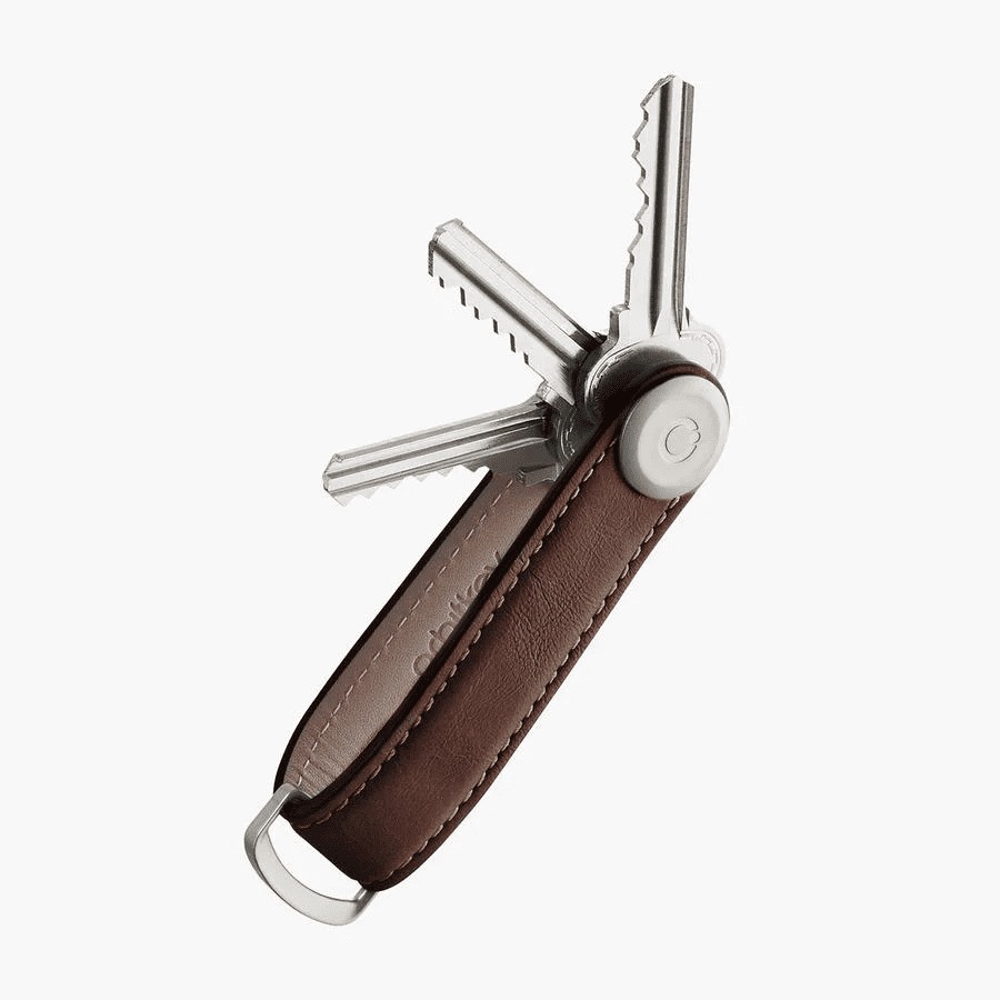 Orbitkey Leather Key Organiser 皮革鎖匙收納帶(銀扣-咖啡棕色)