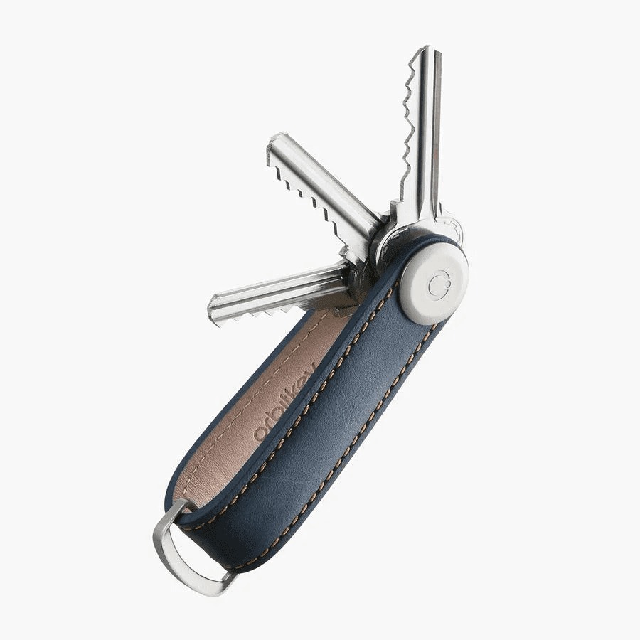 Orbitkey Leather Key Organiser 皮革鎖匙收納帶(銀扣-海軍藍)