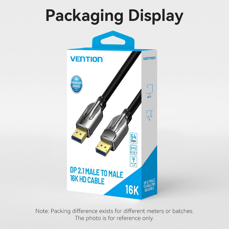 Vention Displayport 2.1 16K@30Hz/10K@60Hz/4K@240Hz 尼龍編織影像線(1.5m)