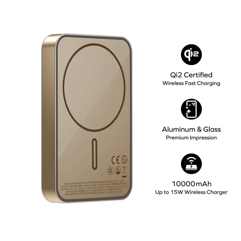 MOMAX Q.Mag X1 Qi2 超薄磁吸流動電源 10000mAh - Gen 2(沙漠金)