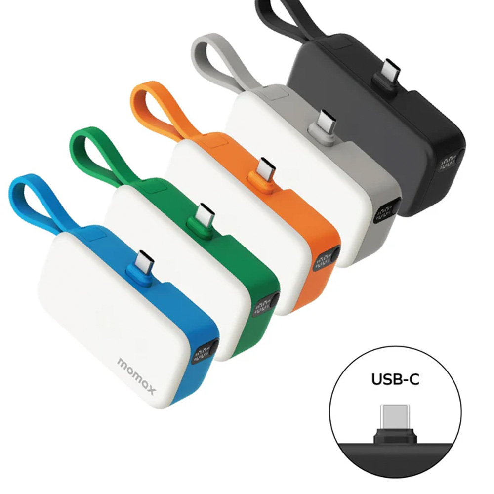 MOMAX 1-Power Mini 5000mAh 內置USB-C線 3合1 流動電源(橙色)