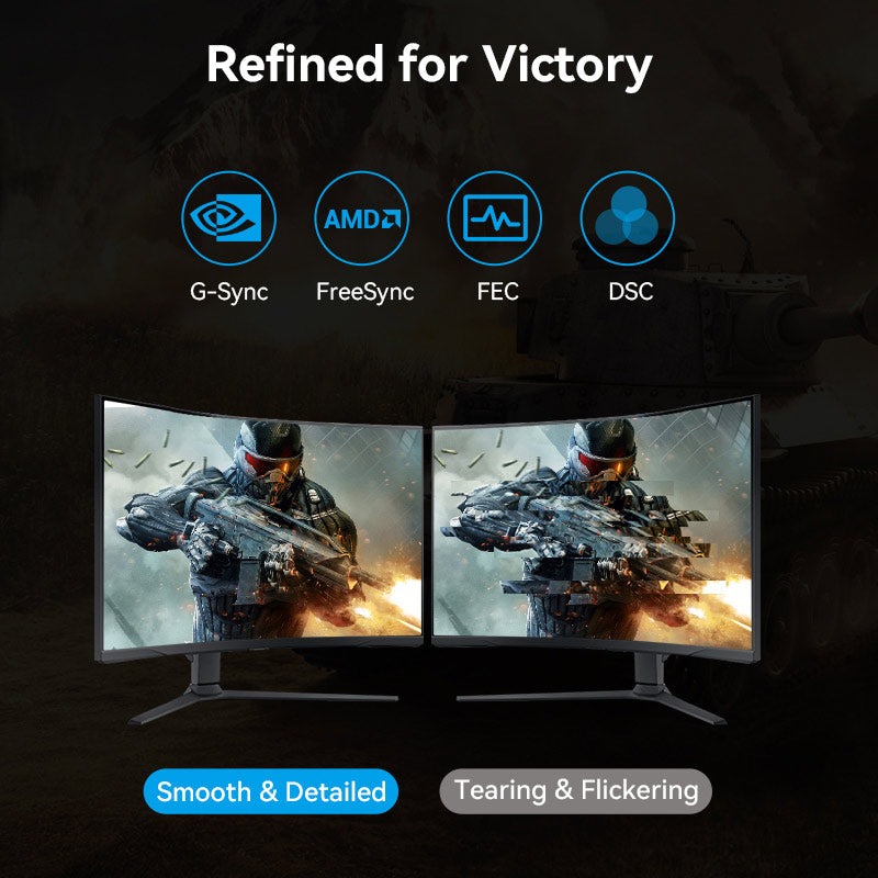 Vention Displayport 2.1 16K@30Hz/10K@60Hz/4K@240Hz 尼龍編織影像線(5m)