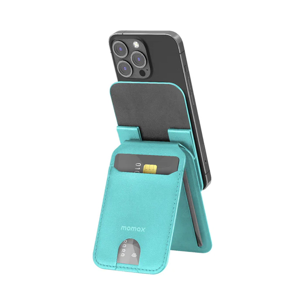 MOMAX 1-Wallet 磁吸可調支架卡片套(綠色)