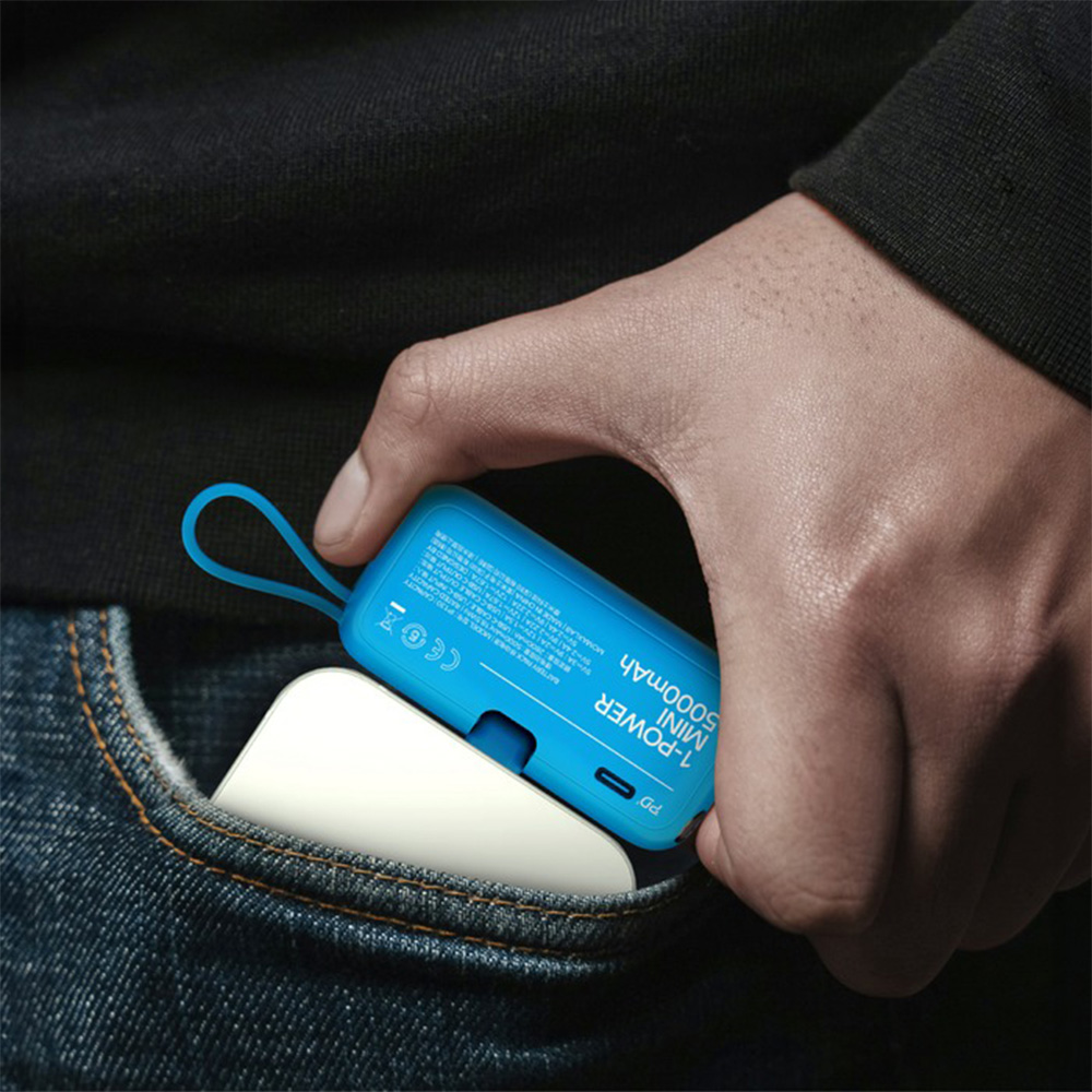 MOMAX 1-Power Mini 5000mAh 內置USB-C線 3合1 流動電源(橙色)