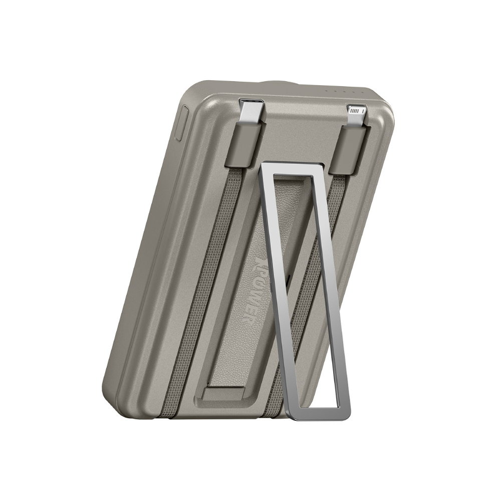 XPower M10R 7合1 10000mAh PD 3.0雙內置線+磁吸無線移動電源連支架(Titanium)