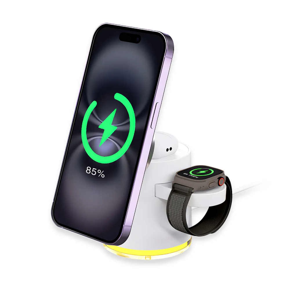 XPower MAGENGINE GE1 Qi2迷你掌心五合一 MagCharge 15W磁吸無線充電座(White)