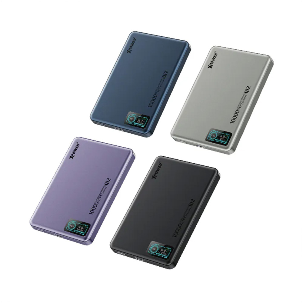 XPower MagDigita² 第2代 彩屏顯示 鋁合金外殼10000mAh PD3.0+ QI2磁吸移動電源(Purple)