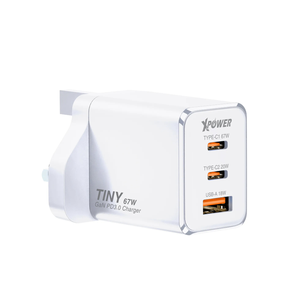 XPower TINY 67W PD3.0/PPS/QC迷你快充插牆GaN充電器(White)