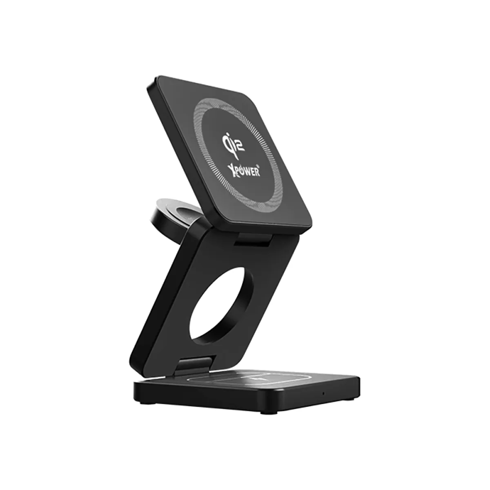 XPower WLS23 3合1 Qi2 23W MagSafe磁吸無線充電座(Black)
