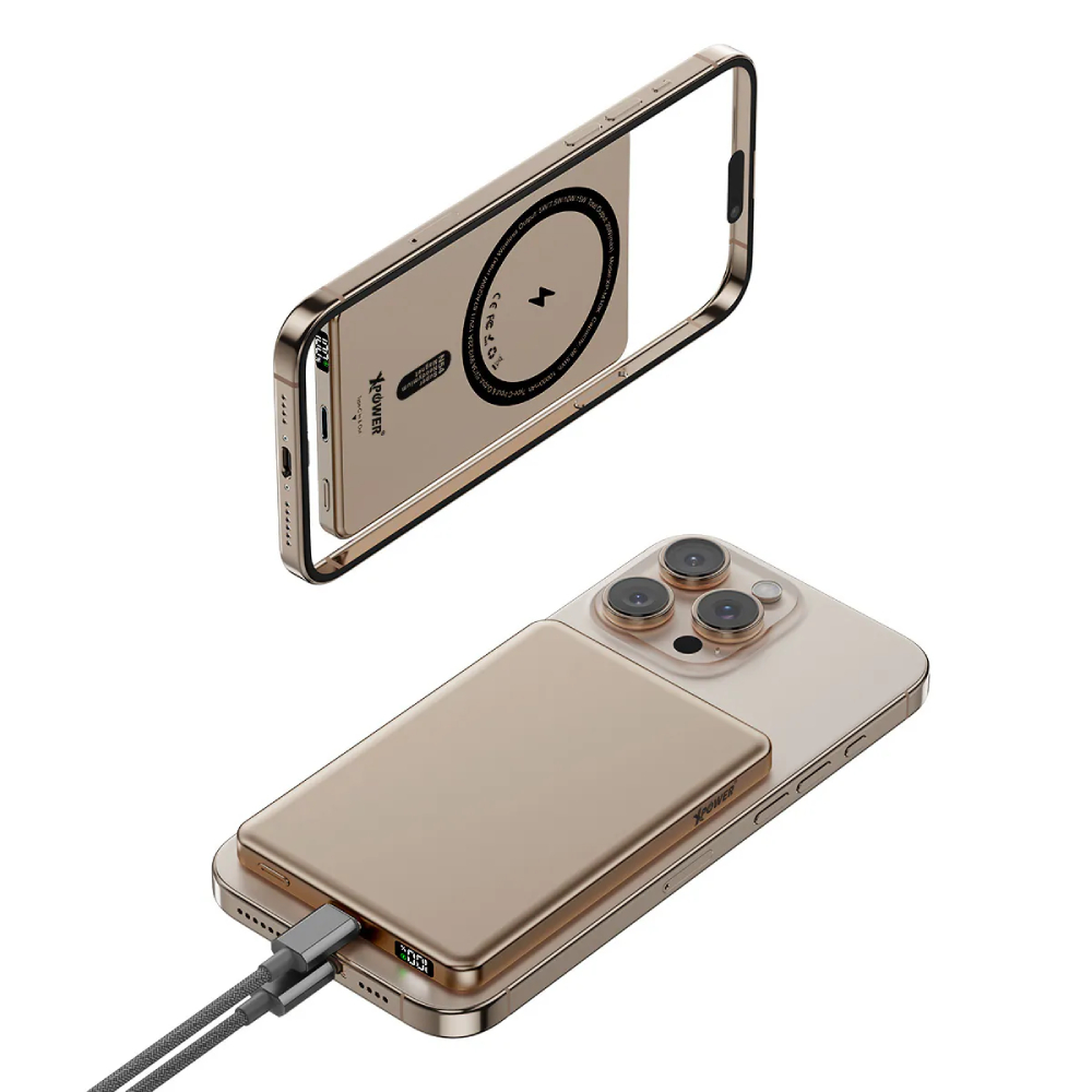XPower M10K 3合1鋁合金數顯 10000mAh PD3.0+磁吸無線外置充電器(Desert Titanium)