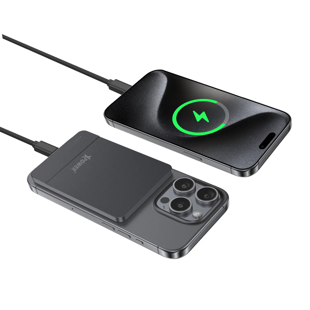 XPower M5J 2合1超薄鋁合金5000mAh 15W無線快充+20W PD移動電源(Silver)