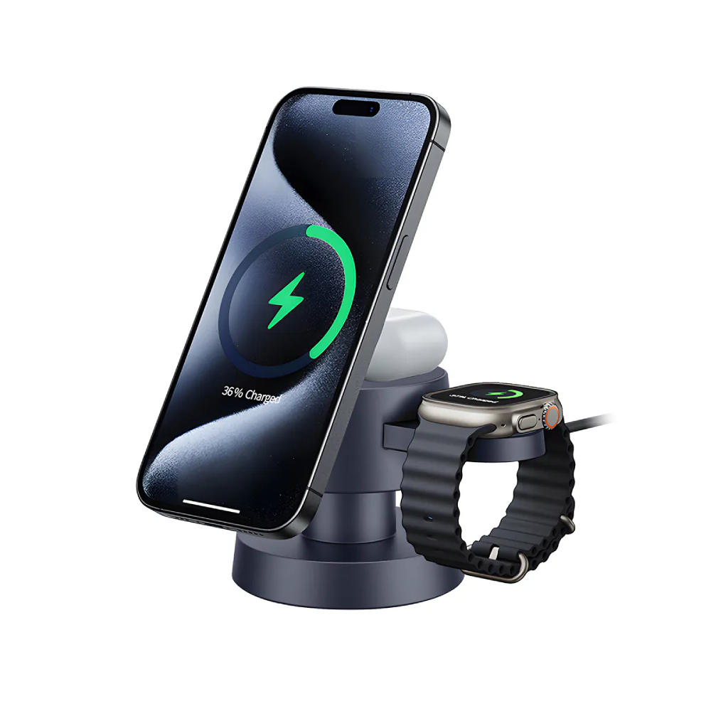 XPower MAGCRAFT 5合1 Qi2 15W MagCharge磁吸無線充電座(Grey)