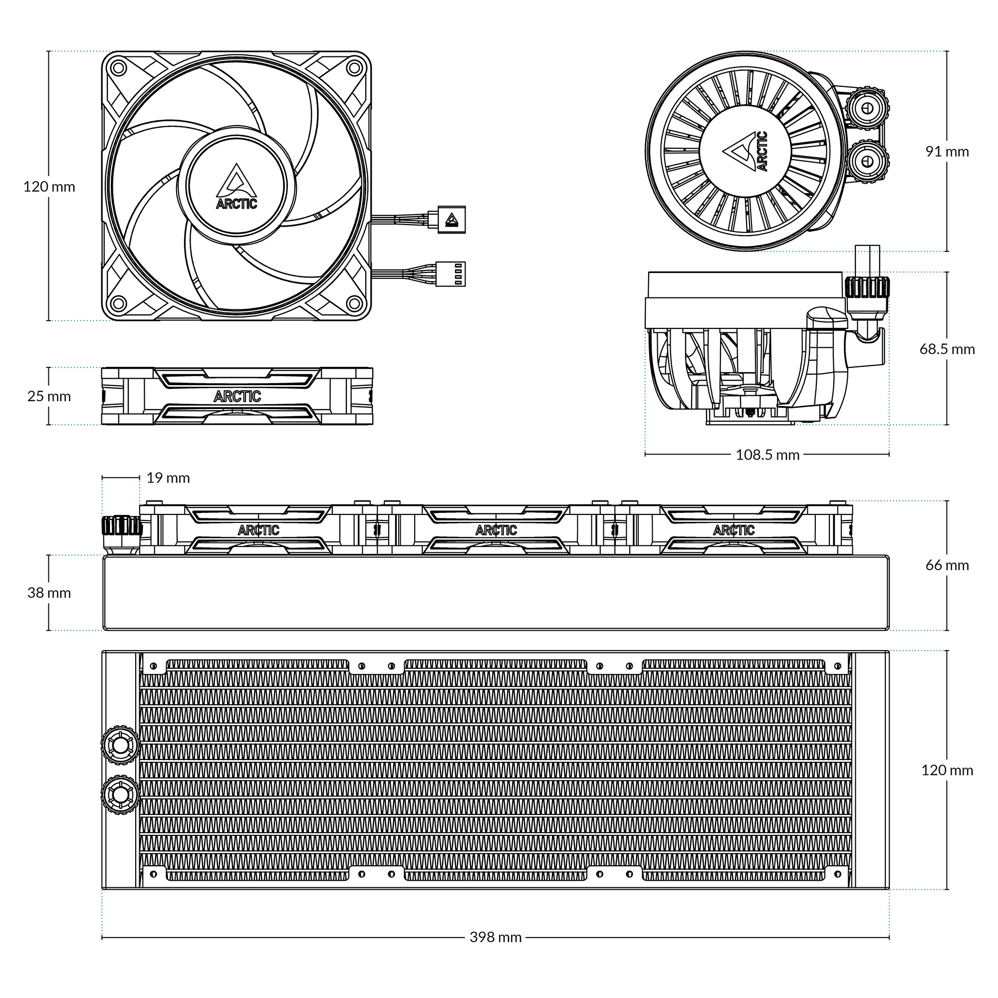 ARCTIC Liquid Freezer III PRO 360 水冷散熱器(RGB-White-白色)
