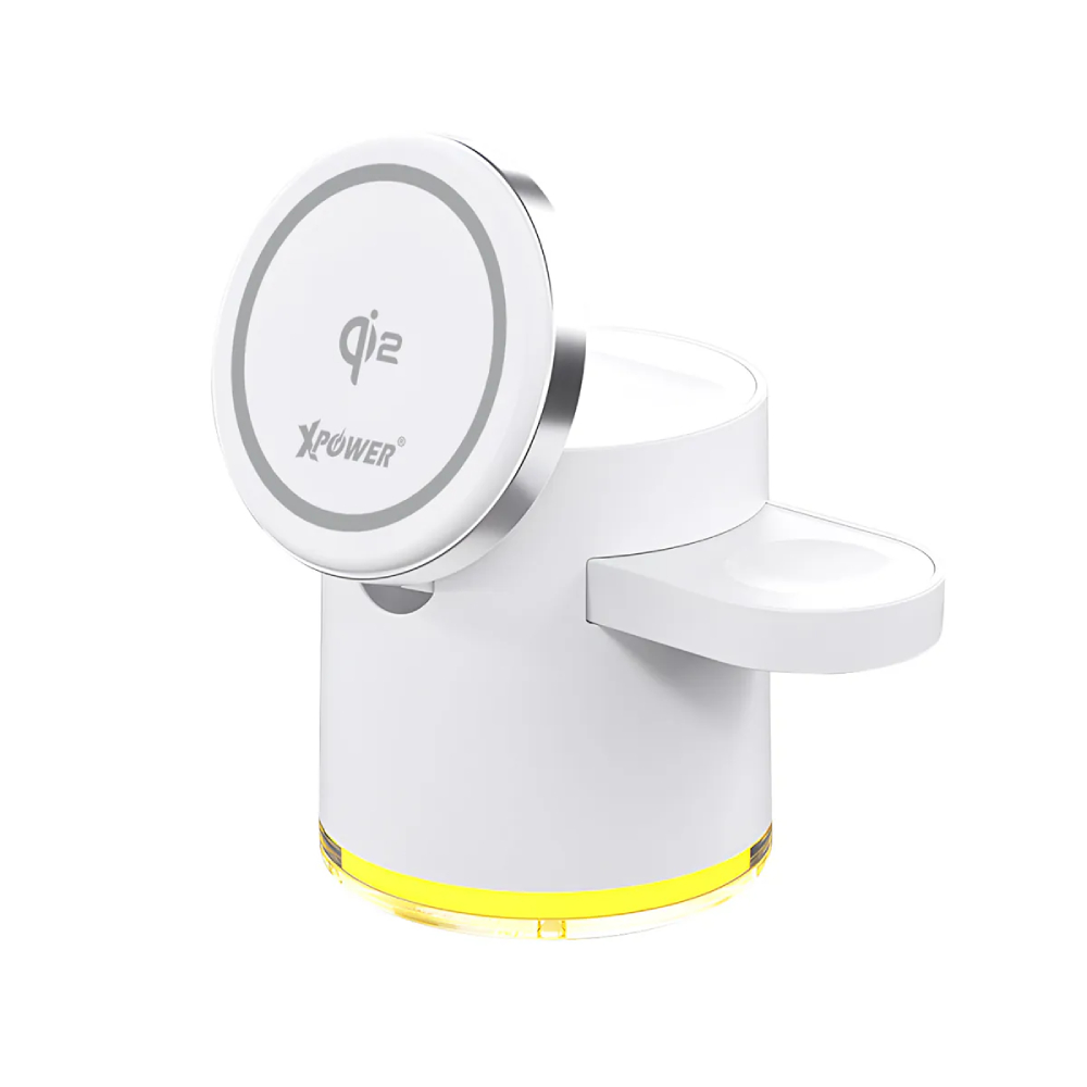XPower MAGENGINE GE1 Qi2迷你掌心五合一 MagCharge 15W磁吸無線充電座(White)