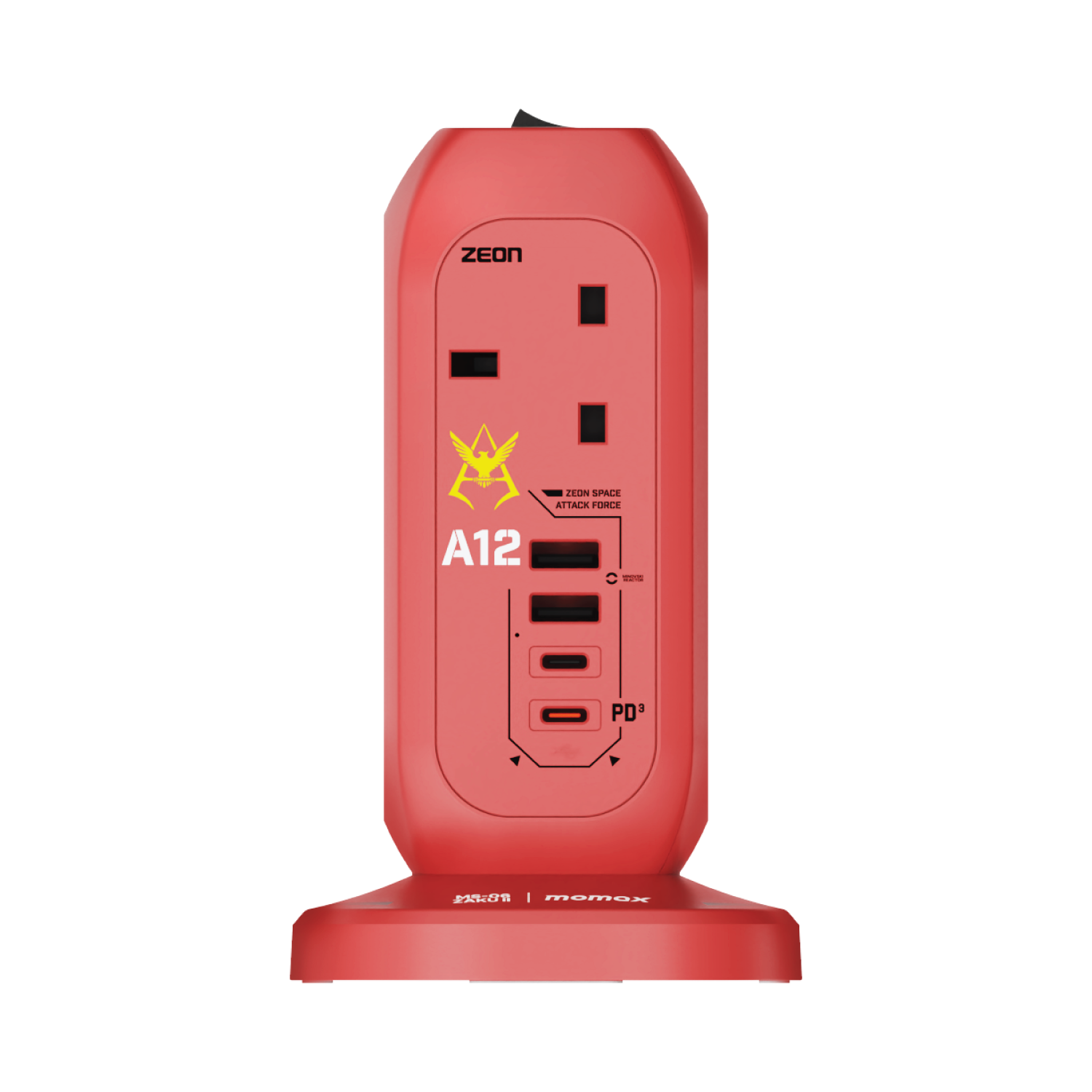 MOMAX ONEPLUG PD20W 2A2C 7位拖板(渣古-紅)