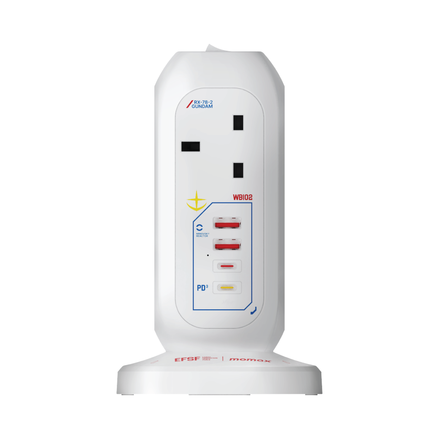 MOMAX ONEPLUG PD20W 2A2C 7位拖板(高達-白)