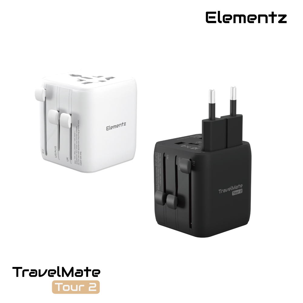 Elementz TravelMate Tour 2 Adapter 充電器(PT-WT2)(白色)
