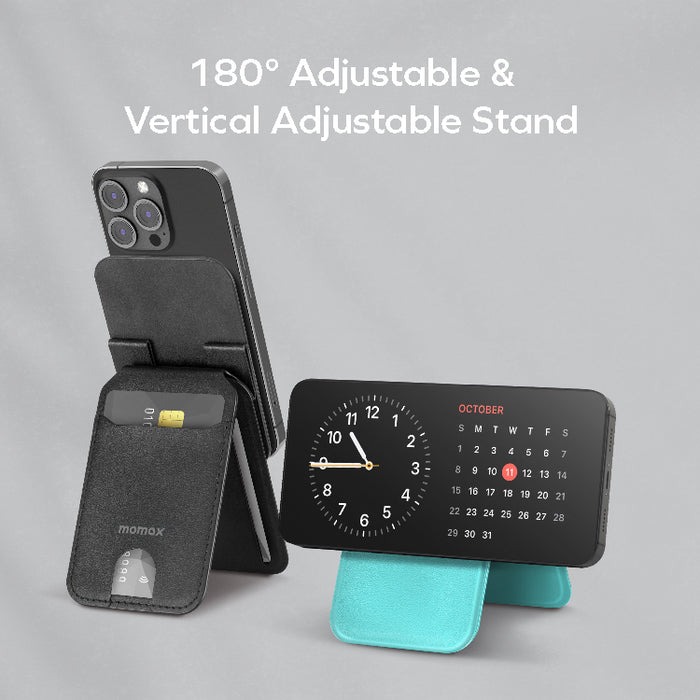 MOMAX 1-Wallet 磁吸可調支架卡片套(綠色)