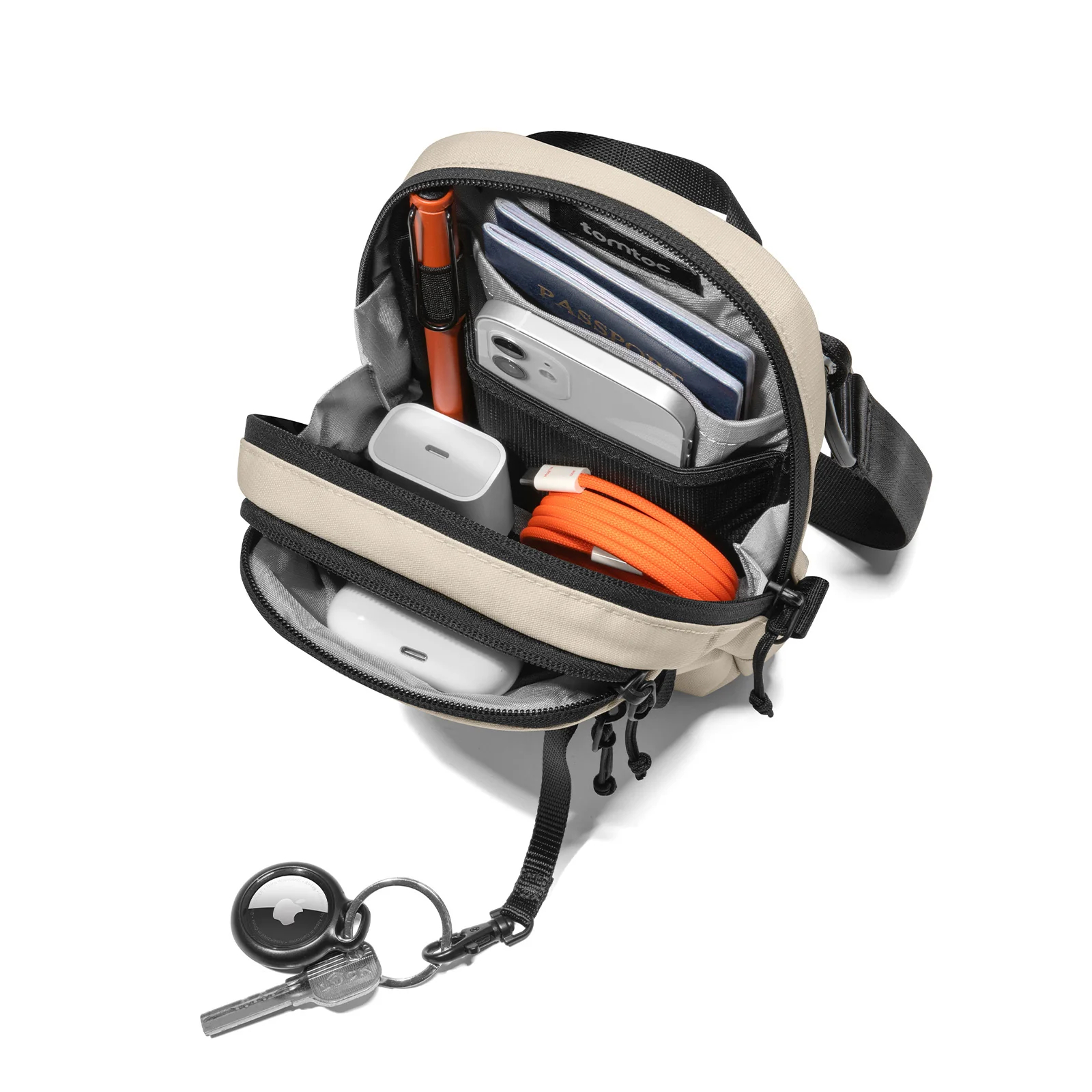 tomtoc Aviator-T37 小型斜孭袋(T37S1K1)(Khaki Beige)