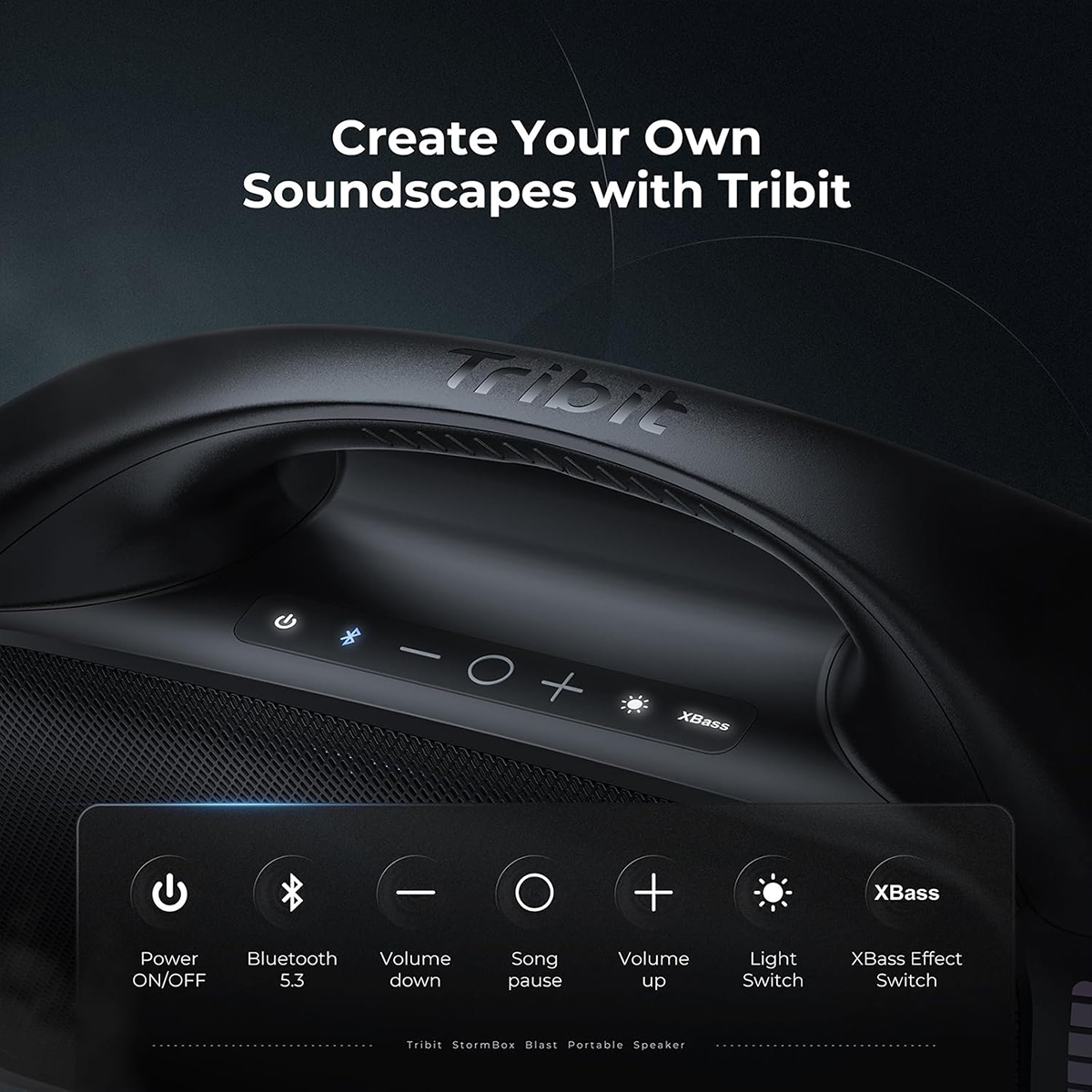 TRIBIT StormBox Blast 便攜式防水重低音藍牙派對音箱(BTS52) IPX7 | 90W大功率 | RGB炫彩