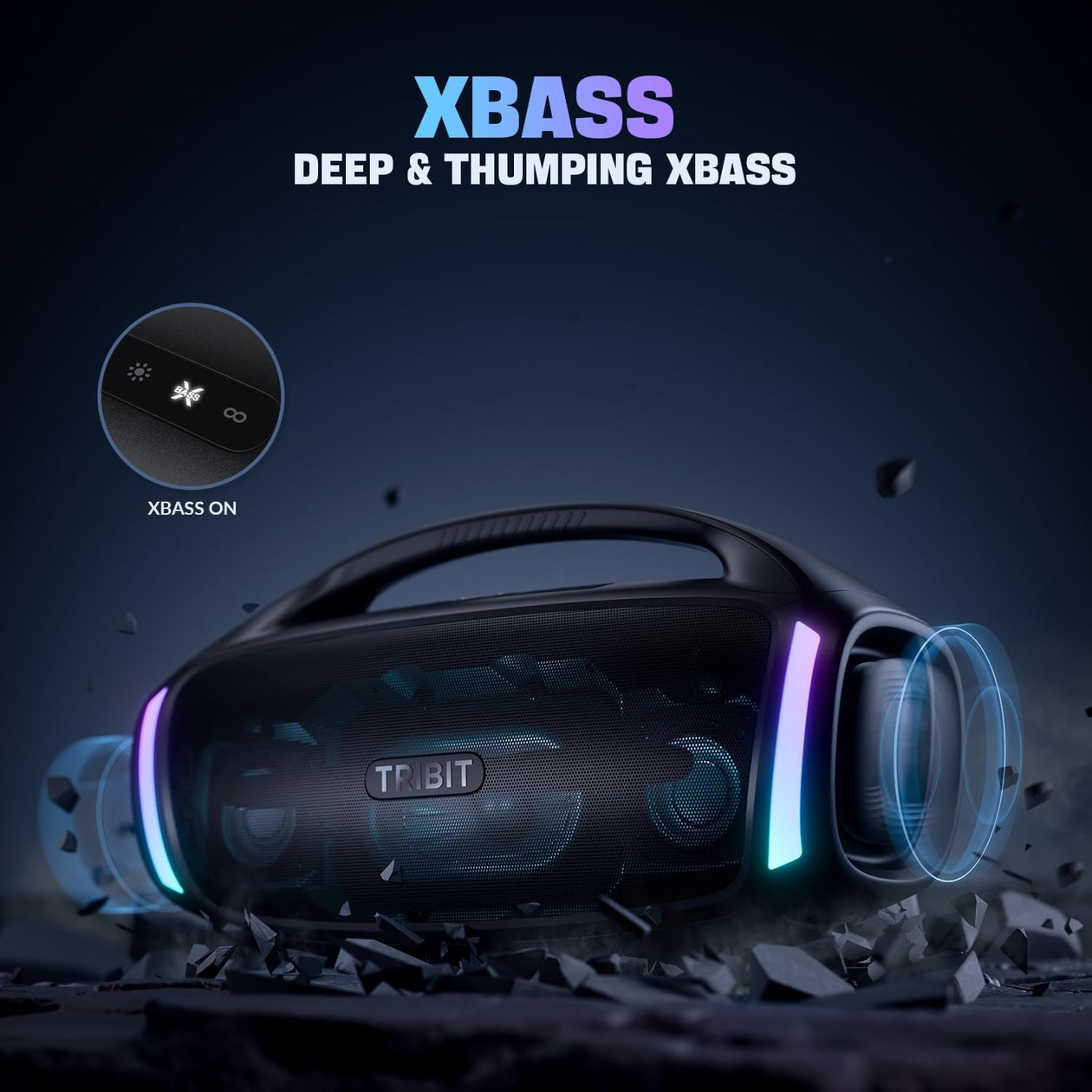 TRIBIT StormBox Blast 2 200w大功率RGB重低音藍牙喇叭