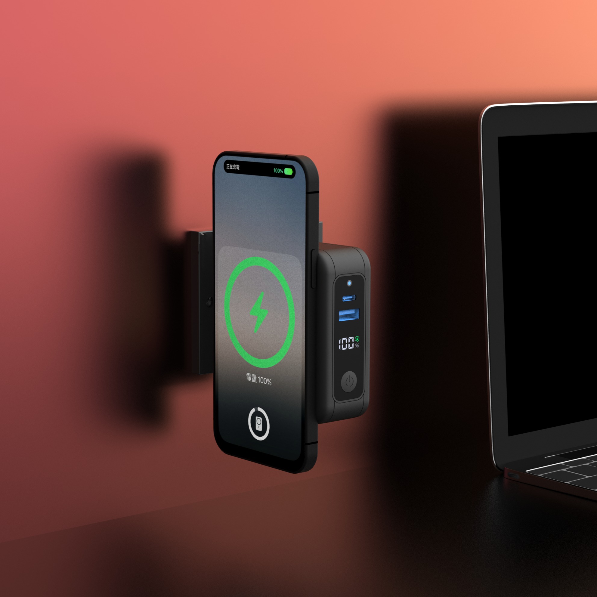 Vinnic PANGPOCHE 10000mAh 3合1 多功能磁吸充電器+旅行轉插(黑色)