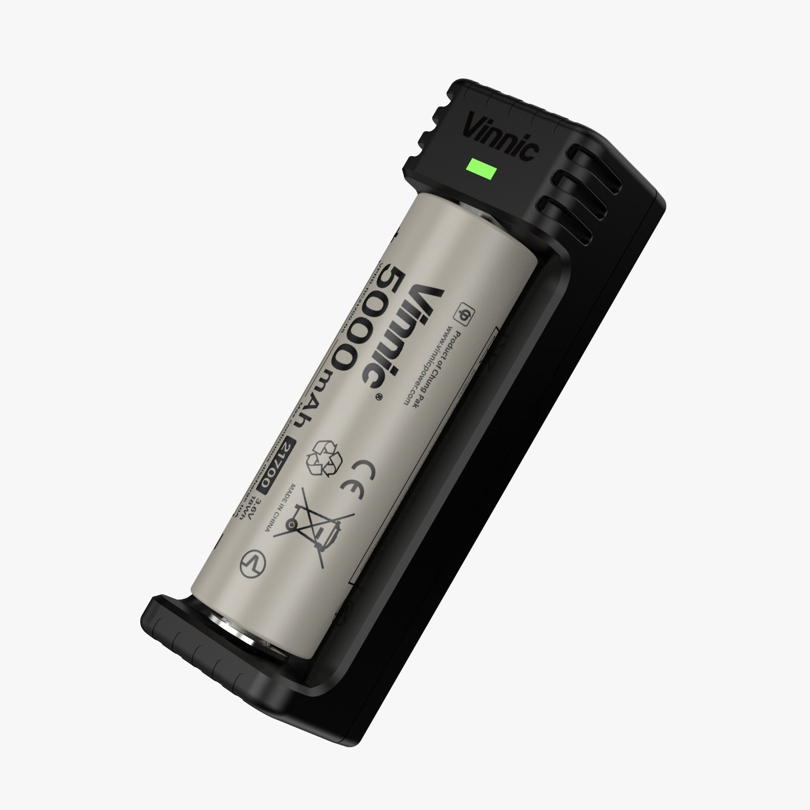 Vinnic 18650 / 21700 圓柱形鋰電池充電器(黑色)