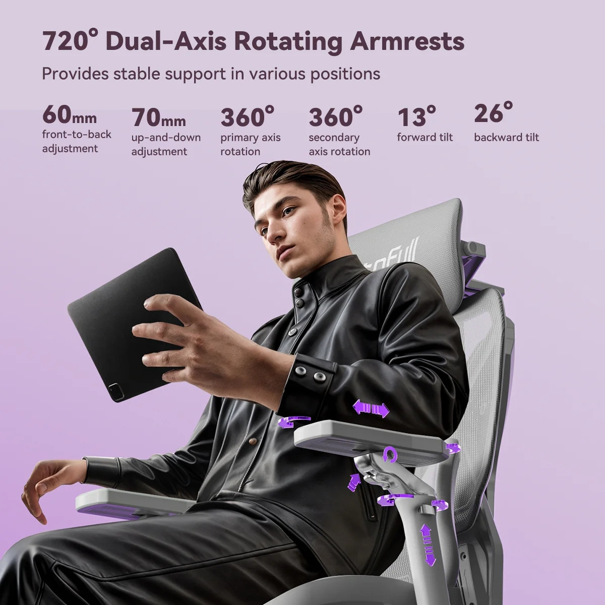 Autofull 傲風 G7專業版 電競網椅 | 升級高強度美國DuPont纖維 | 金屬腳架 | 720度手托(銀白守衛)