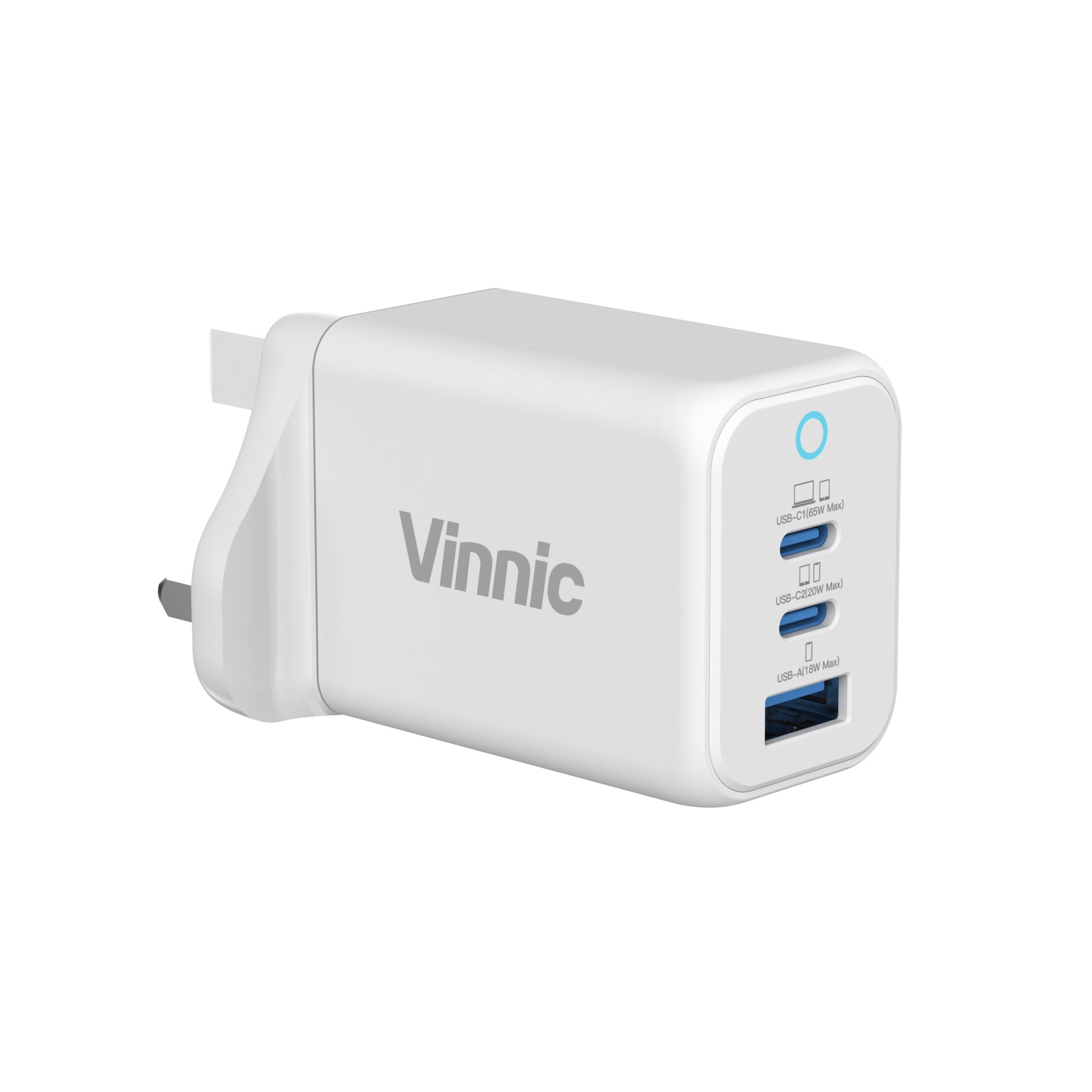 Vinnic FERNOW 65W PD QC GaN 充電器(白色)