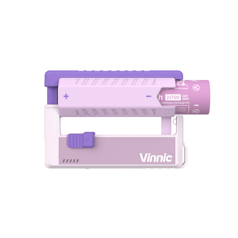 Vinnic Rendezvous 5000mAh 可換電 Type-C 直插式 雙輸出行動電源 (附21700電池兩枚及專用鋰電充電座)(紫色)