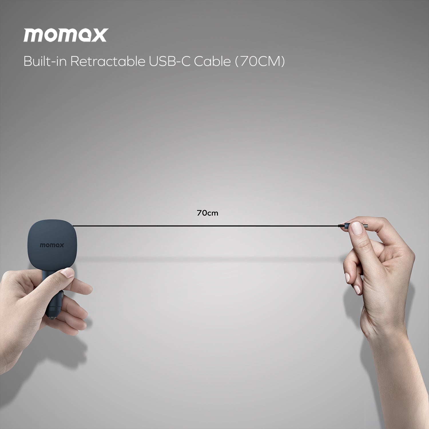 MOMAX 1-MOVE+ 60W 伸縮充電線雙接口車用充電器(深空灰)
