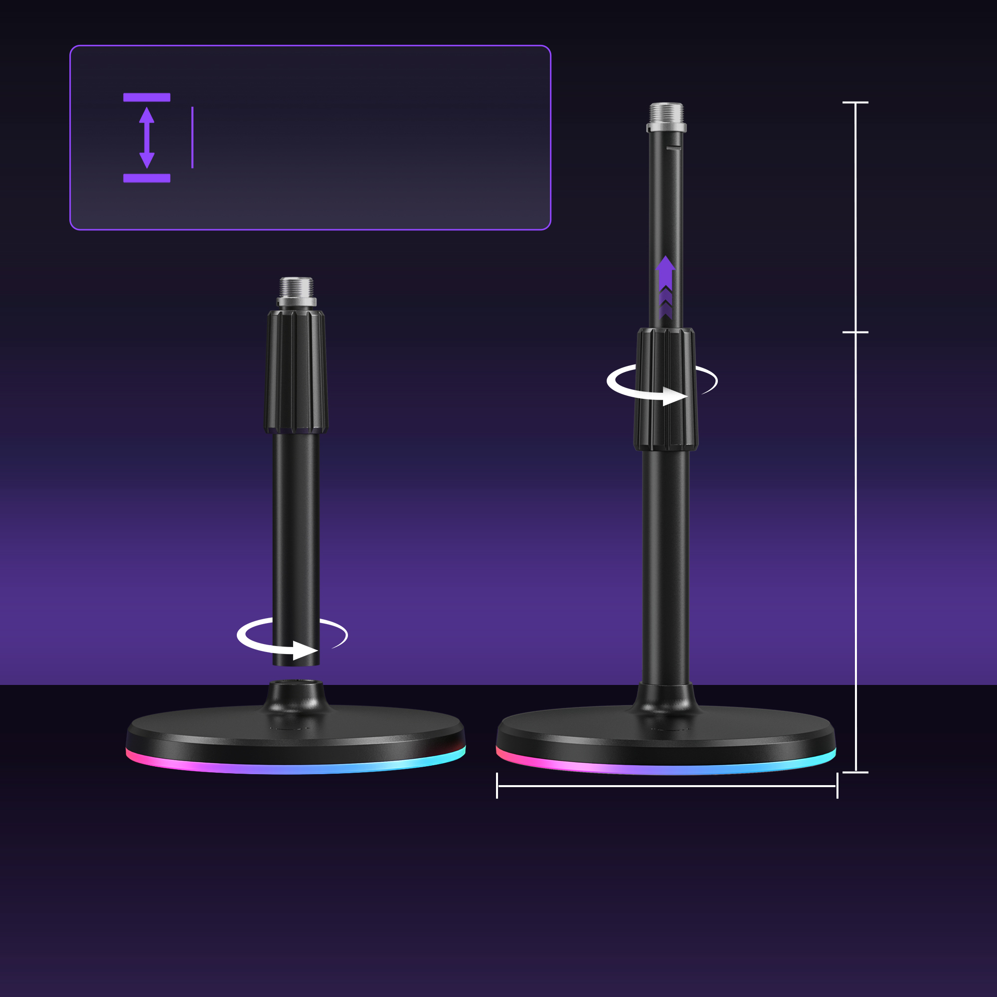 FIFINE BS6 RGB 麥克風支架底座(BS6-黑色)
