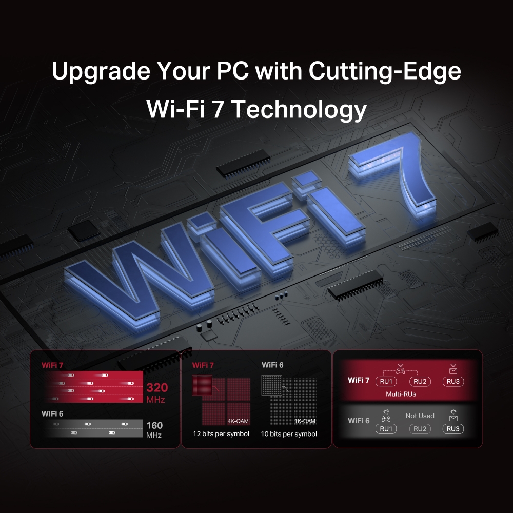 MERCUSYS MA47BE BE9300 三頻 Wi-Fi 7 藍牙5.4 PCIe 網卡(不支援AMD平台)