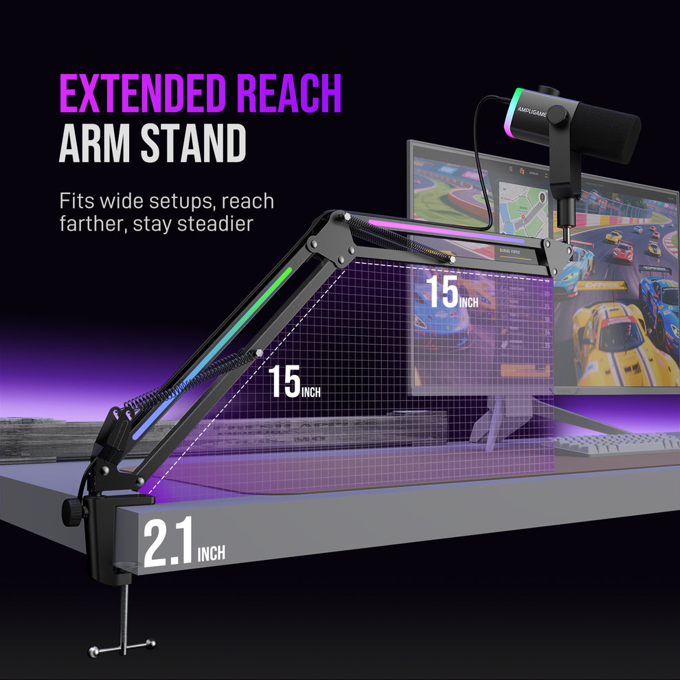 FIFINE AM8PROT 連RGB支架動圈式遊戲麥克風(粉色)