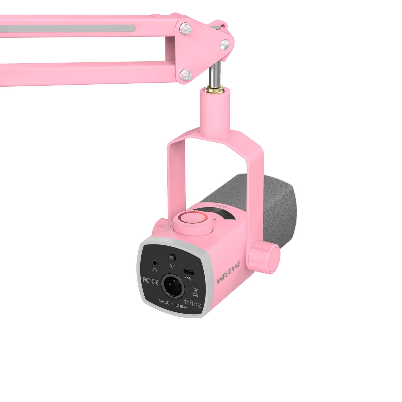 FIFINE AM8PROT 連RGB支架動圈式遊戲麥克風(支架-粉色)