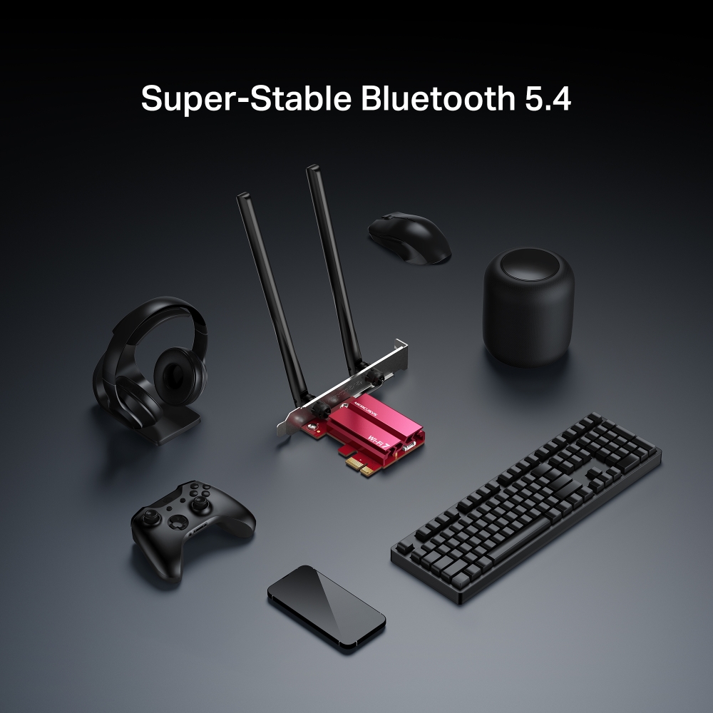 MERCUSYS MA37BE BE6500 三頻 Wi-Fi 7 藍牙 5.4 PCIe 網卡(支援AMD/INTEL)