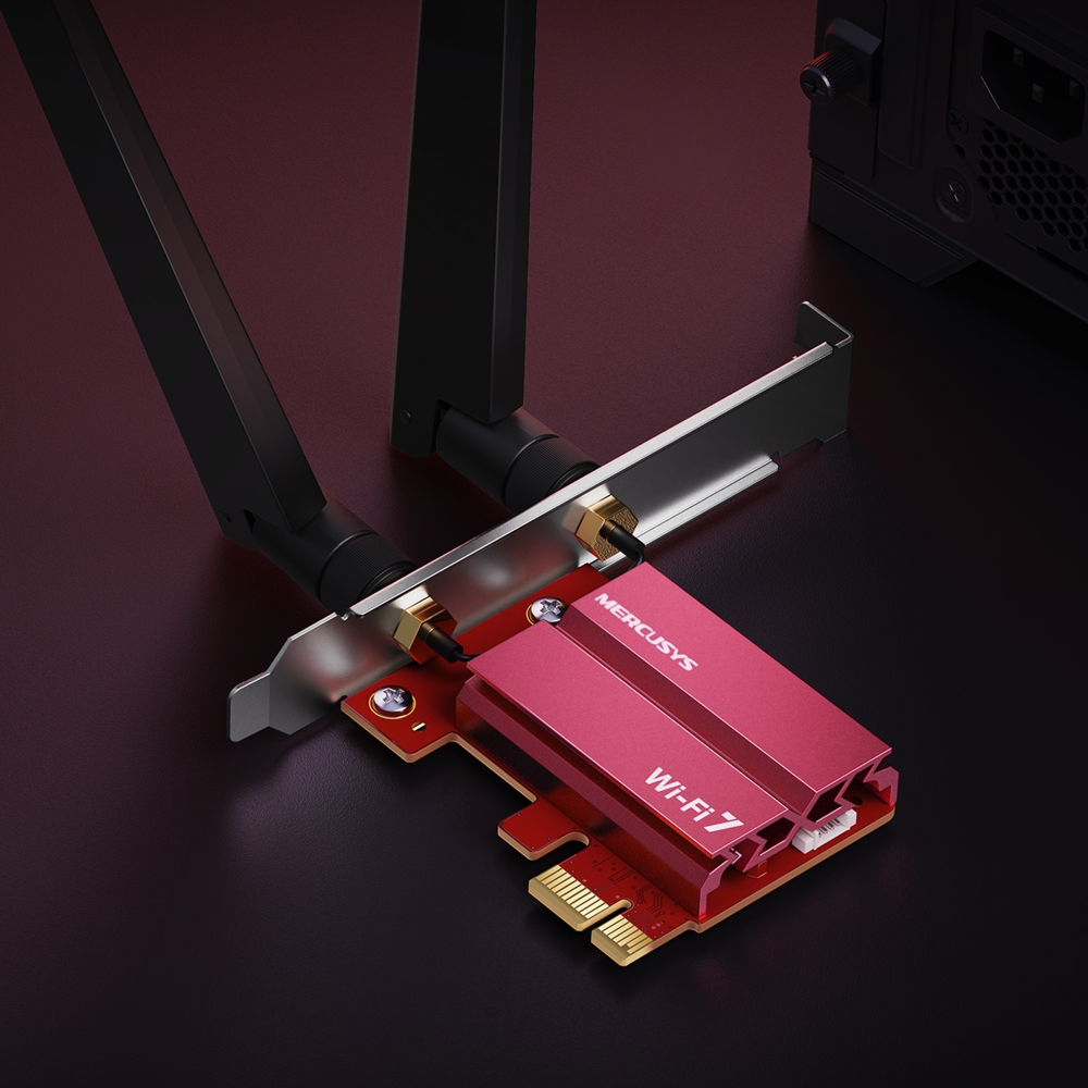 MERCUSYS MA47BE BE9300 三頻 Wi-Fi 7 藍牙5.4 PCIe 網卡(不支援AMD平台)