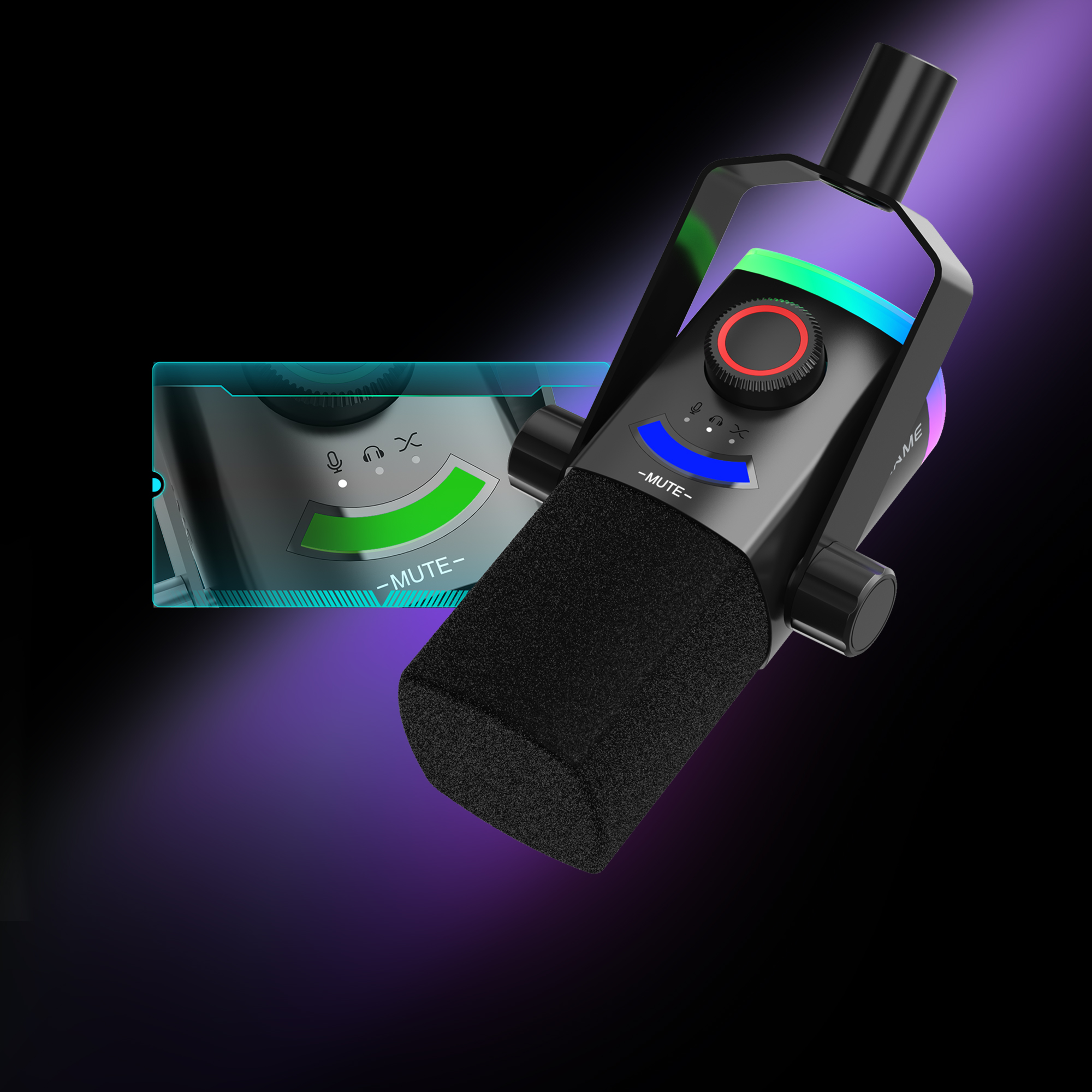 FIFINE AM8PROT 連RGB支架動圈式遊戲麥克風(支架-黑色)