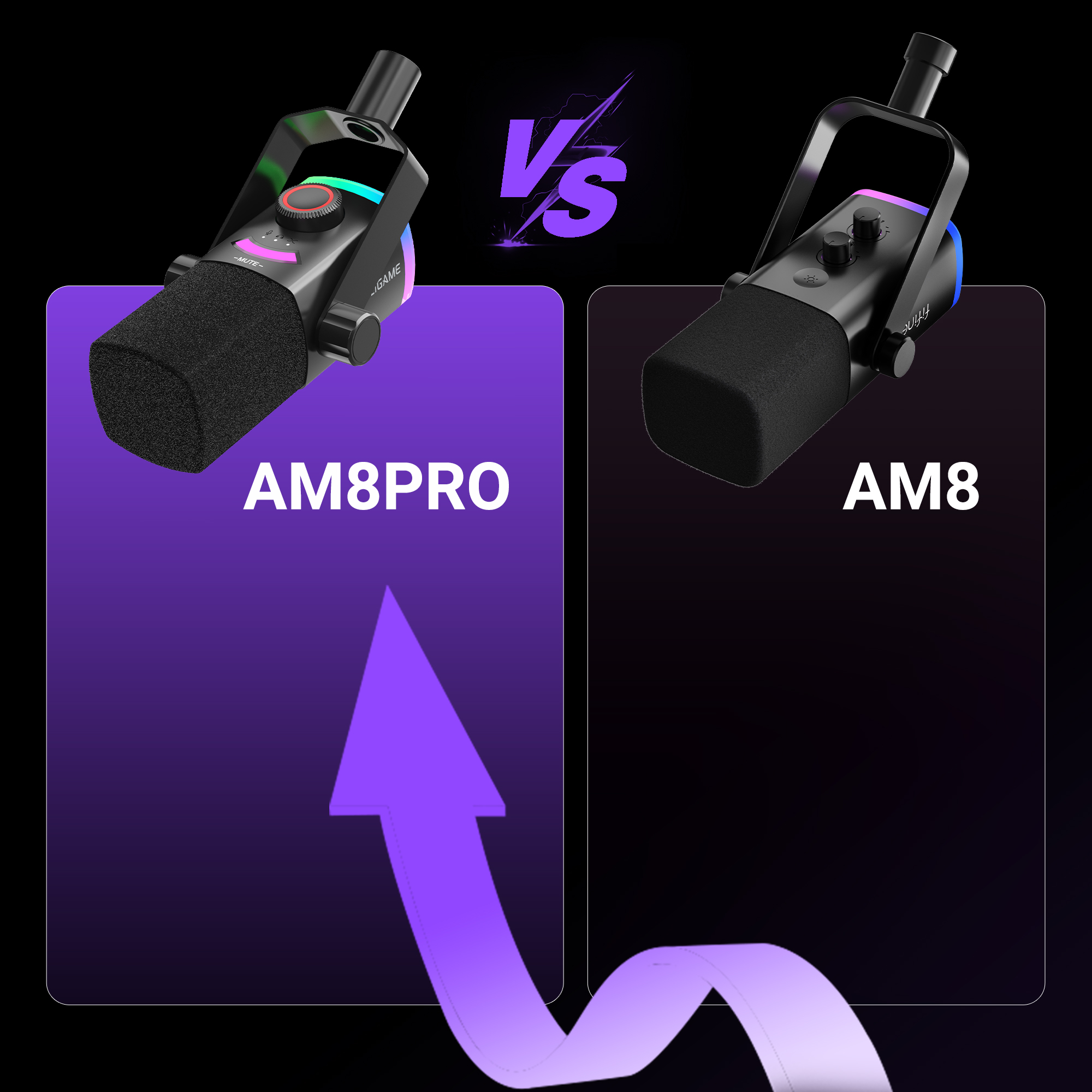 FIFINE AM8PROT 連RGB支架動圈式遊戲麥克風(支架-黑色)